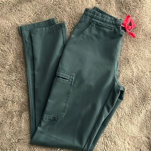 Figs hydrogreen Yola skinny scrub pants.